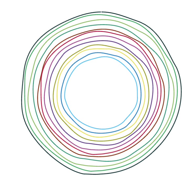 Elemento gráfico de linhas circulares coloridas